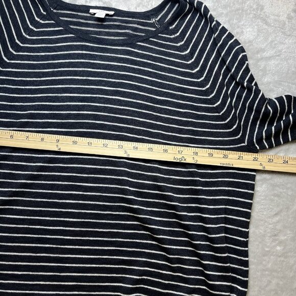 J. Jill Women's Linen‎ Blend Sweater Size 1X Striped Bell Sleeve Thin Nautical - Picture 9 of 9